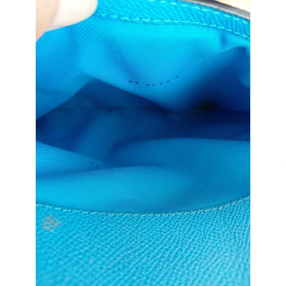 Coach Hipster Pebbled Leather Crossbody Bag Adjustable Strap Blue